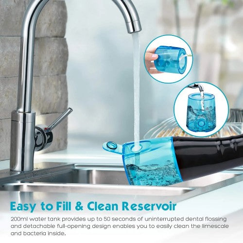 MOSPRO Electric Water Flosser, Dental Oral Irrigator with 4 Jet Tips, 3 Modes, 300ML Water Tank, USB Rechargeable for Teeth, Gums, Braces, Dental Care MOSPRO Electric Water Flosser, Dental Oral Irrigator with 4 Jet Tips, 3 Modes, 300ML Water Tank, USB Rechargeable for Teeth, Gums, Braces, Dental Care